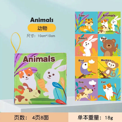 Children Early Educational Toys Rustle Sound Soft Cloth Book Fruits Animal Numbers Food Means of Transportation Cognition Toys