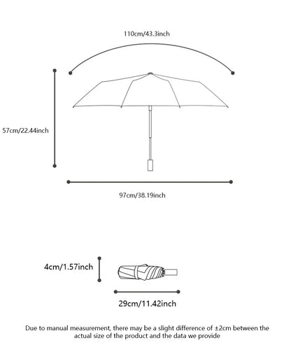 Fully Automatic Folding Umbrella 24 Bone Double Bone SPF 50 UV Protection Rain Resistance Strong Wind Resitance Umbrella
