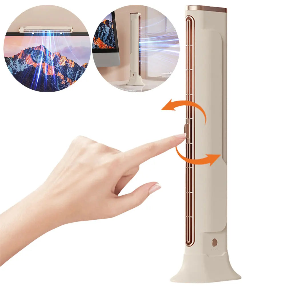 Office 5W 5V Bladeless Fan 37CM Space-Saving Air Condition Fan Oscillating Fan for Bedroom Home Office Room Cooler Tower Fan