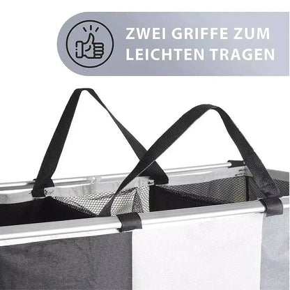 Großer Wäschekorb/Wäscheorganizer, faltbar, hell/dunkel, 3 Fächer