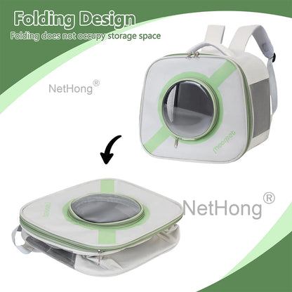 Portable Pet Carrier Backpack For Birds Rabbits & Small AnimalsDurable Nylon With Secure Zip Closure Bag Pack Harness For Pets