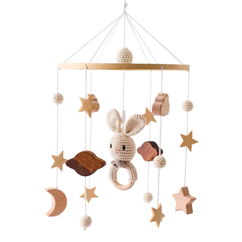 Baby Crib Mobile Bed Bell Toys Musical Rattle Educational Toys Bed Bell Newborn Mobile Bed Bell Bracket Baby Hanging Toys Holder