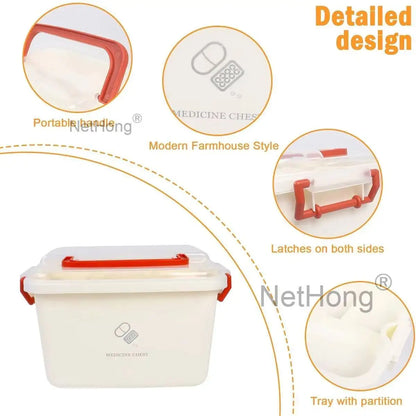 Box Portable Medicine Storage Container Large Capacity For Home
