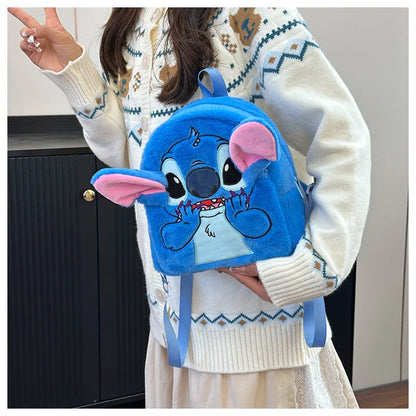 Stitch Backpack  Japanese Blue Funny Cartoon Large-Capacity Student Backpack Kindergarten Bag Kawaii Backpack