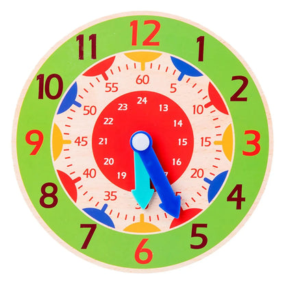 Kids Montessori Wooden Clock Toys Time Learning Teaching Aids Educational Toys For Children Primary School Clever Board Toy
