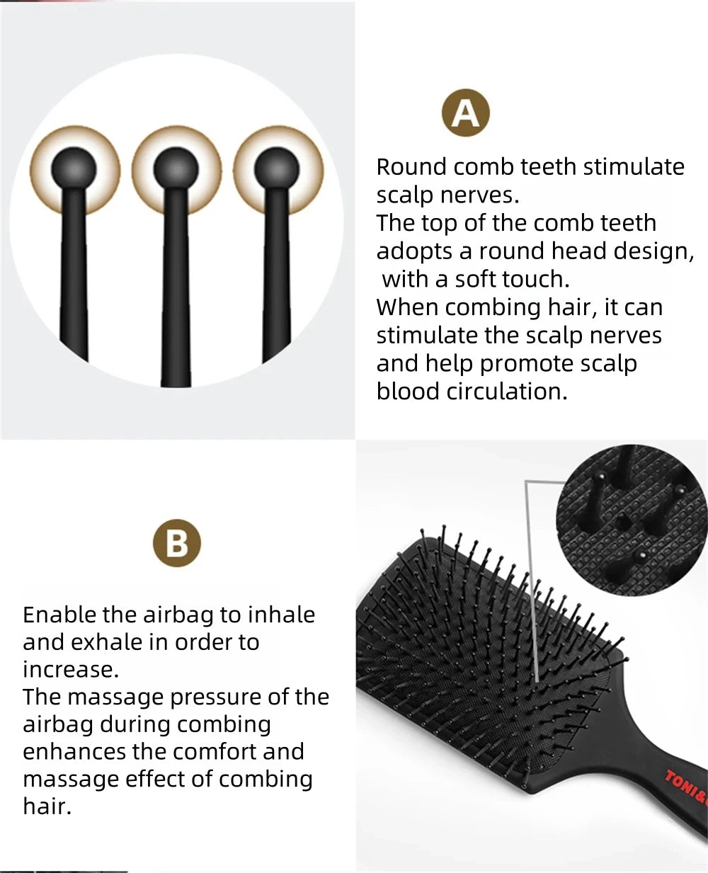 Professional Salon Air Hairdressing Cushion Comb Barbershop Anti-Static Hair Brush Massage Home Diy Curly Styling Tools