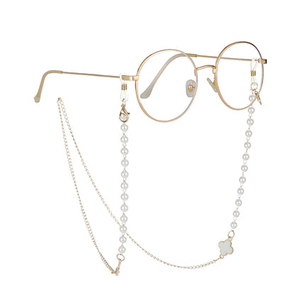 Sunglasses Masking Chains For Women Acrylic Pearl Crystal Eyeglasses Chains Lanyard Glass New Fashion Jewelry Wholesale