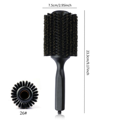 6 Sizes Boar Bristle Round Hair Brush Curly Hair Styling Comb Professional Removable Tail Barber Hairdresser Round Rolling Comb
