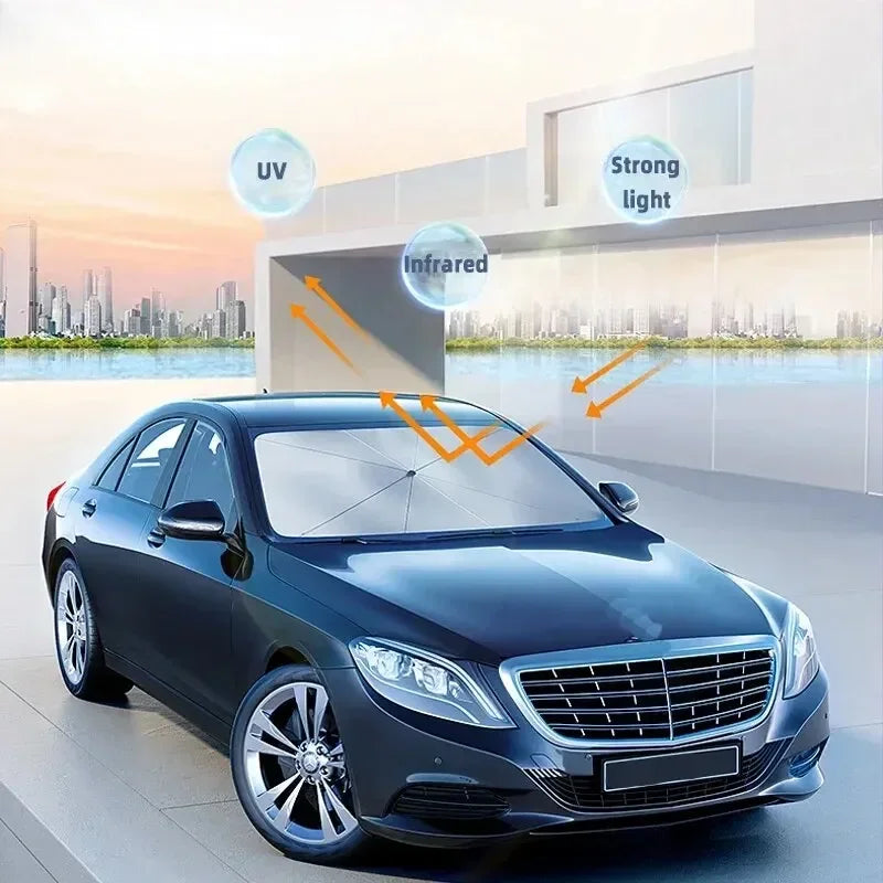 Car Sunshade Umbrella For Auto Shading Car Sun Shade Protector Parasol Summer Sun Interior Windshield Protection Curtain