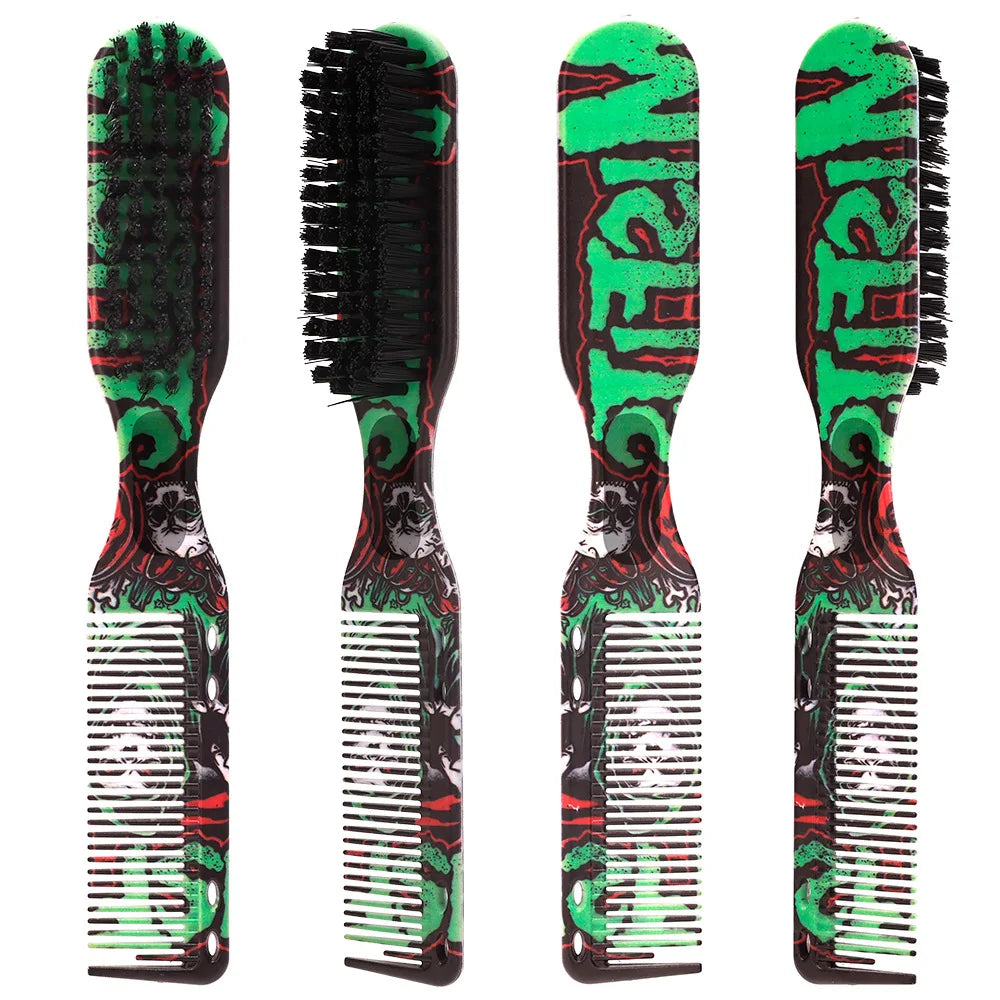 Barbershop Double Sided Brush Professional Face Neck Broken Hair Cleaning Brush Men Beard Styling Comb Salon Home Tools Supplies