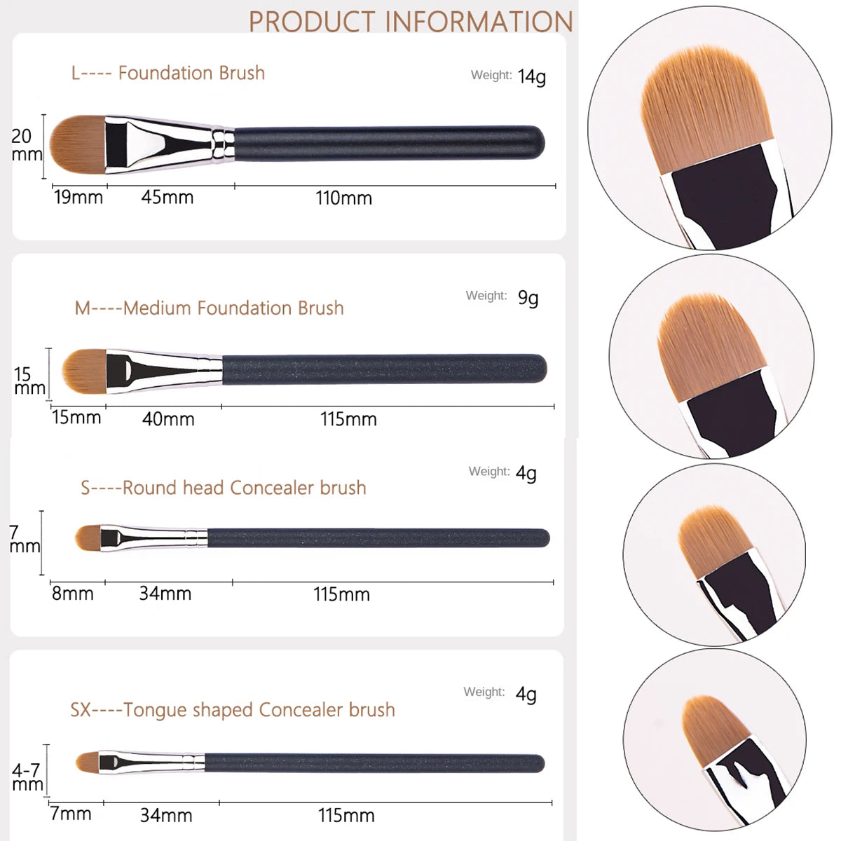Ultra Thin Foundation Brush Lightweight and Thin Face Contour Brush Flat Contour Brush Blending Foundation Cream Makeup Brushes