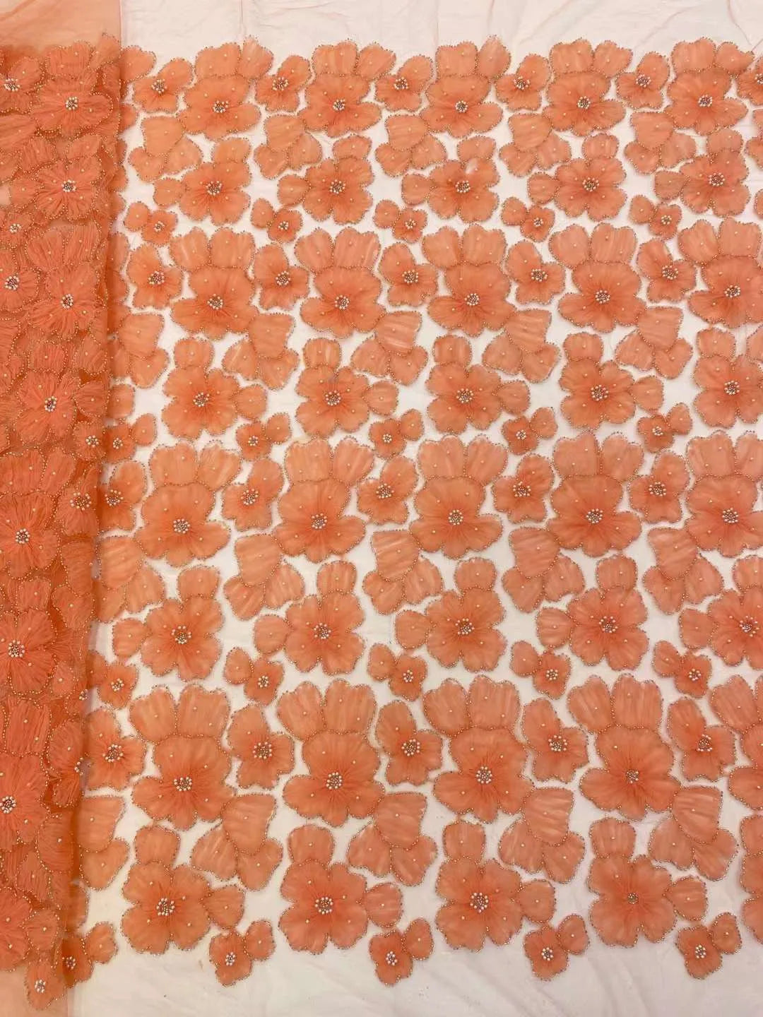 Dark Purple Panhua Bead Cord Embroidery + Sequin Embroidery Fairy Style Evening Dress Women’s Skirt Fashion Bead sewing 2 yard