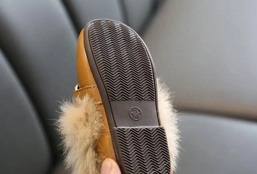 Kids Winter Slippers - Luxury Fur Lined Non-Slip Indoor Boots for Boys & Girls