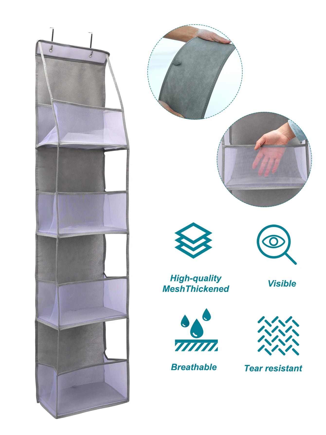 1pc 4 /6Layer Over The Door Hanging Organizer Cosmetics Wall Hanging Storage Organizerfor Nursery Bathroom Closet Bedroom Dorm