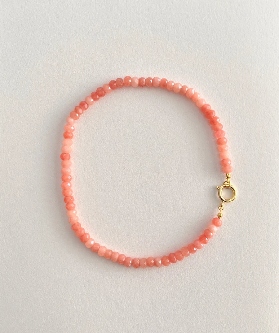 Colored Semi-precious Stone Fashion Necklace 5*8 Cut Natural Stone Beaded Necklace For women, Luxury Handmade  Jewelry