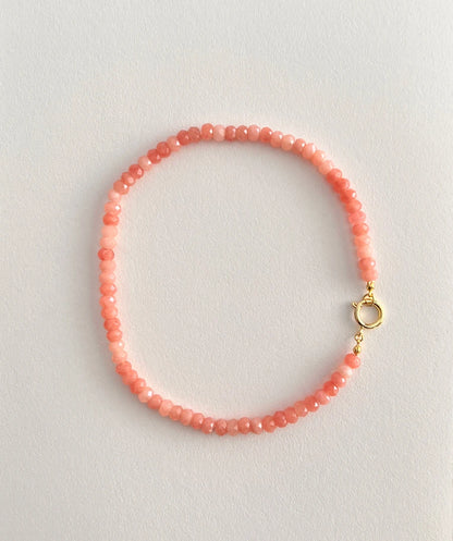 Colored Semi-precious Stone Fashion Necklace 5*8 Cut Natural Stone Beaded Necklace For women, Luxury Handmade  Jewelry