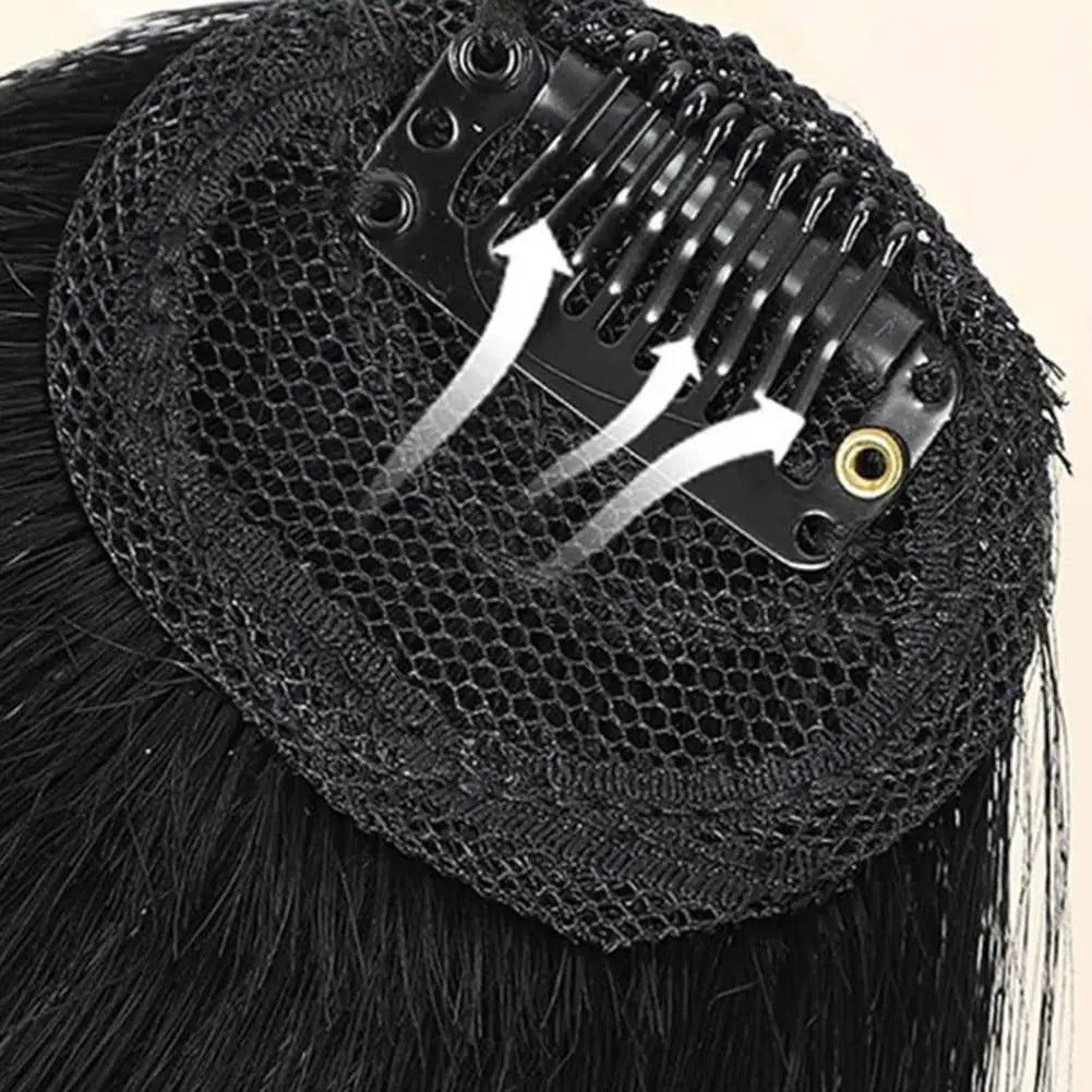 Women Clip-in Bangs Natural Wispy Forehead Hair Extensions Faux French Bangs Girls Straight Air Bangs Fringe Wig Hairpieces
