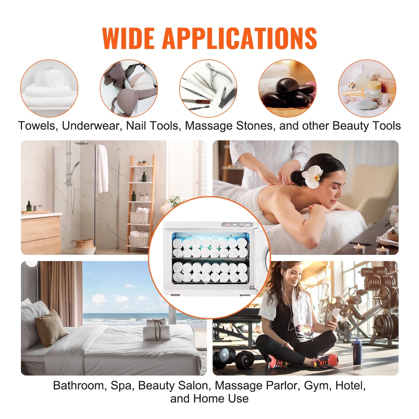 SucceBuy Hot Towel Warmer 8/23L Large Capacity with See Through Window 2-in-1 Quick All-round Heating Facials SPA Massage Salon