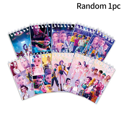 Kpop Demon Coil Notebook Anime Huntrix Book Notebook Decorative Party Gift for Guest Birthday Party Supplies Kpop Warrior