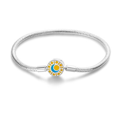 925 Sterling Silver Charm Bracelet - Leaf, Clover, Butterfly & Heart Design | 17-20cm Adjustable