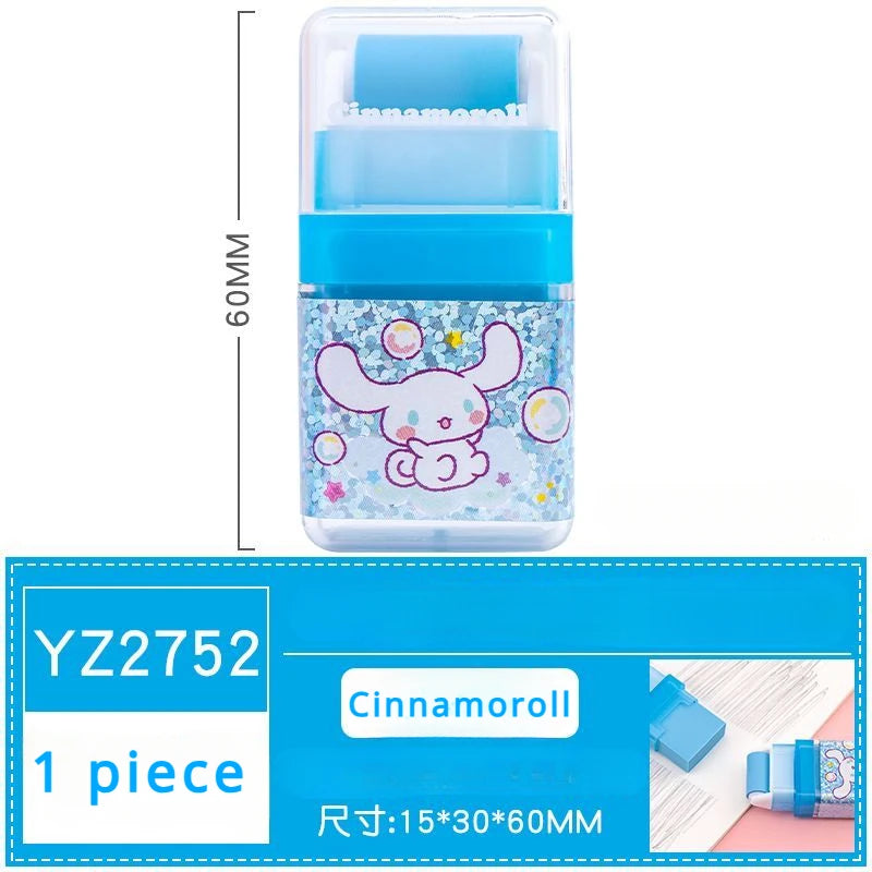 Sanrio All-Star Eraser For Students Cartoon Cute Kuromi Cinnamoroll My MelodyHello KittyPompompurin Roller Storage Eraser Gift