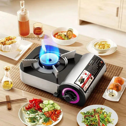 Safety Camping Gas Stove - Portable Single Burner with Auto Shut-Off, Windproof for BBQ Cooking & Outdoor Heating