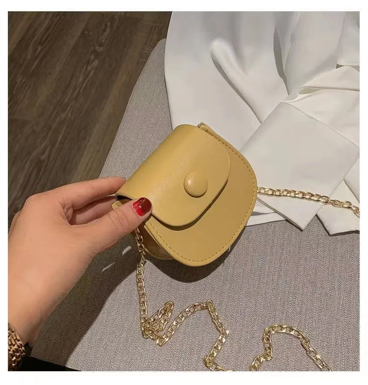 Fashion Kids Children PU Leather Shoulder Bag Lovely Baby Girls Mini Chain Coin Purse Cute Princess Crossbody Bags Small Wallet