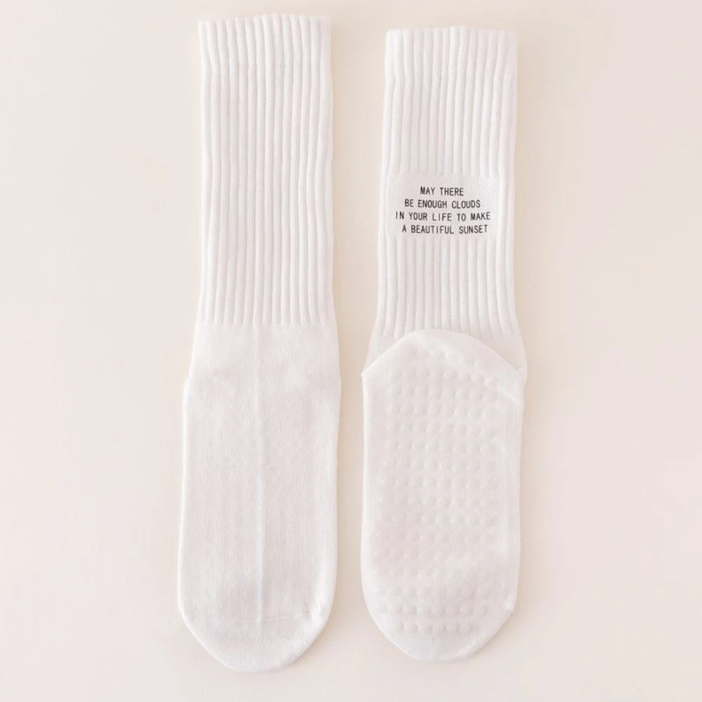Yoga Socks Indoor Cotton Mid-tube Bottom Professional Non-slip Silicone Fitness Socks gym Floor Socks Dance Pilates Sports Socks