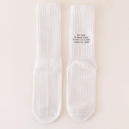 Yoga Socks Indoor Cotton Mid-tube Bottom Professional Non-slip Silicone Fitness Socks gym Floor Socks Dance Pilates Sports Socks