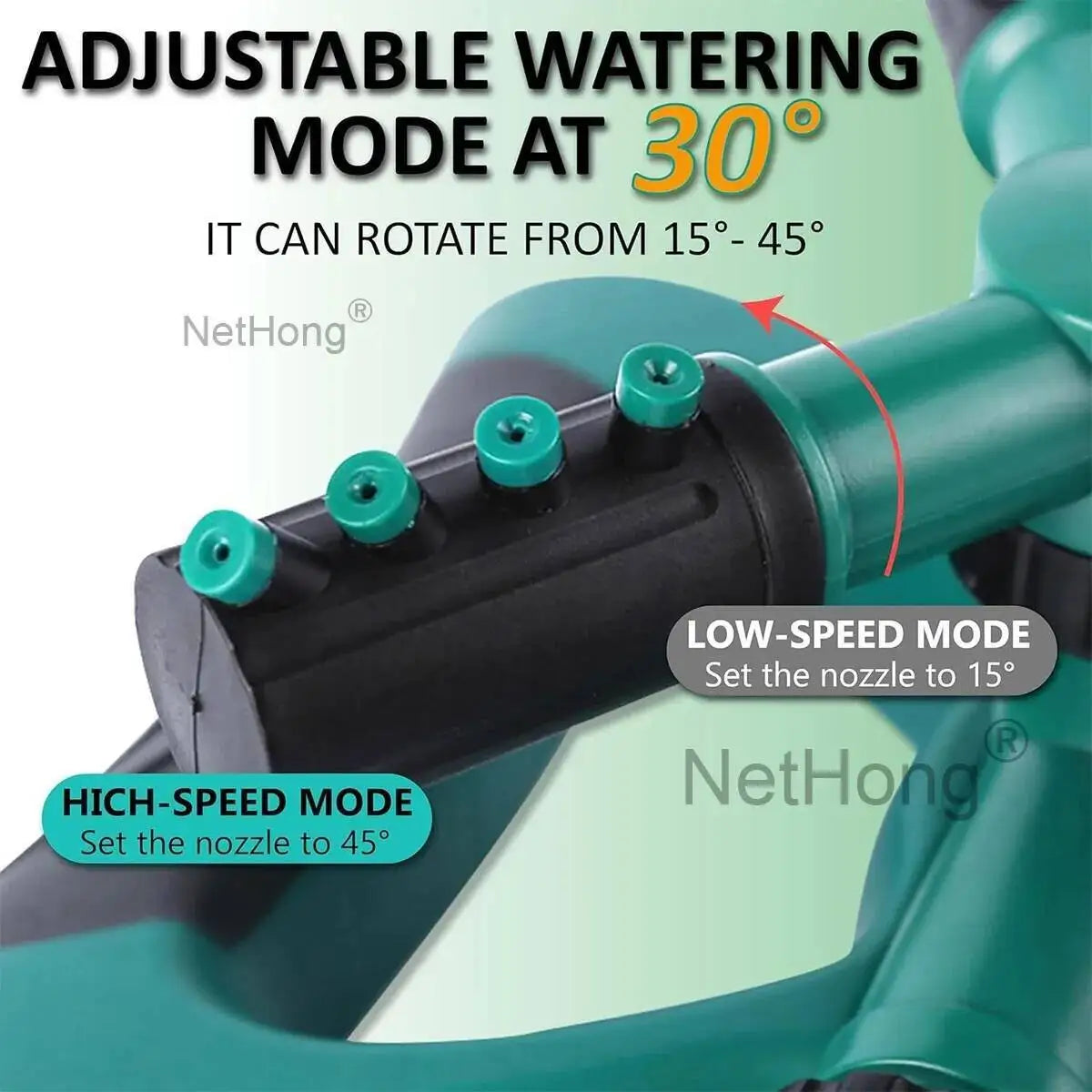 3-Arms 360° Rotating Garden/Lawn Sprinkler System Automatic Watering Irrigation~