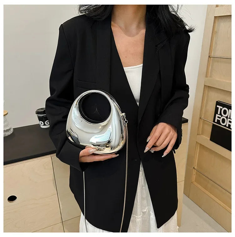 Luxury Designer Evening Clutch Clear Acrylic Women Handbags Fashion Shoulder Bag Half Moon Wedding Purses Party Tote Ladies