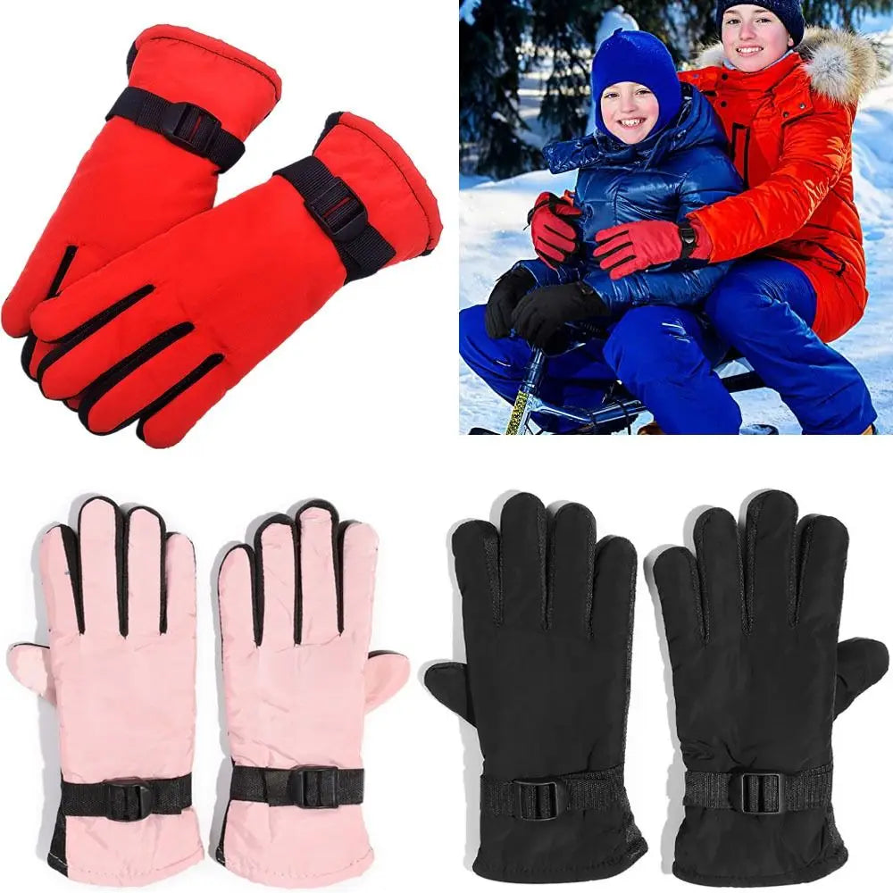 Kids & Adult Waterproof Ski Gloves - Windproof Winter Snow Gloves for Snowboarding