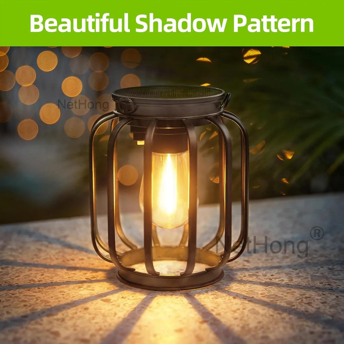 Solar Powered LED Hanging Lanterns Lights Waterproof Outdoor Lawn Lamps~Gardens