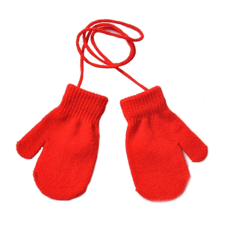 Warm Plush Thick Warm Baby Gloves Winter Plus Velvet Mittens Children Kid Coral Fleece Full Finger Gloves For 1-4Y Kids Gloves