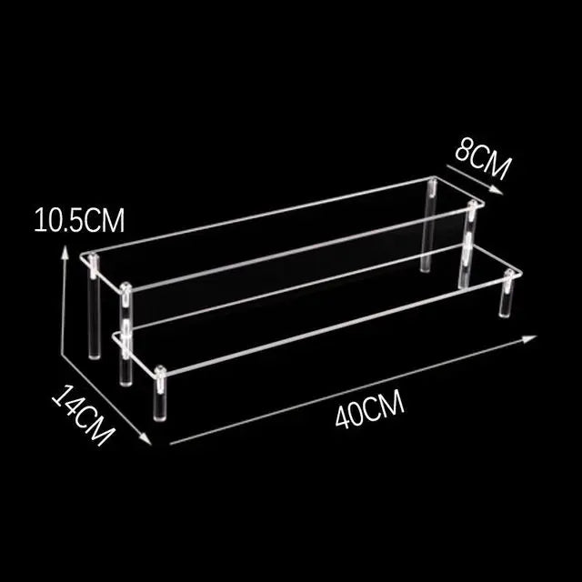 Acrylic Riser Display Stand Perfume Organizer Shelves for Amiibo Funko Figures Toys Cupcake Desserts Collection Cosmetic Jewelry