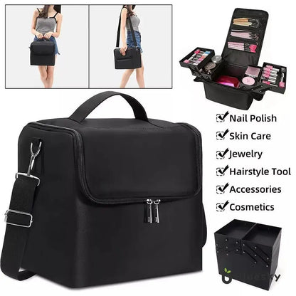 Makeup Case Portable Travel Cosmetics Make Up Storage Organizer Box Oxford clothJewelry Nail Beauty Vanity Suitcase for Women
