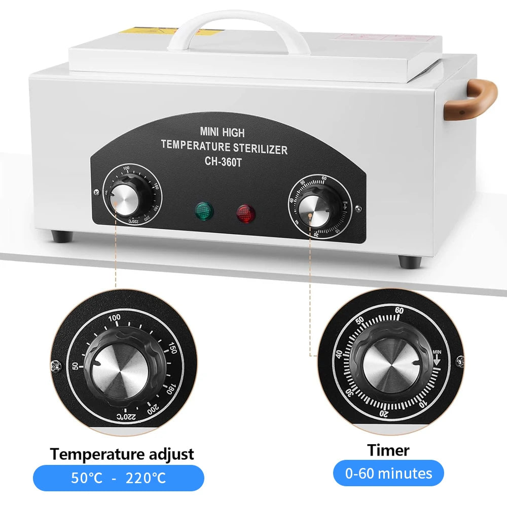 LINMANDA High Temperature Sterilizer Autoclave Machine Nail Tool Sterilizer Dry Heat Sterilizer SPA Salon-Tattoo Metal Tools