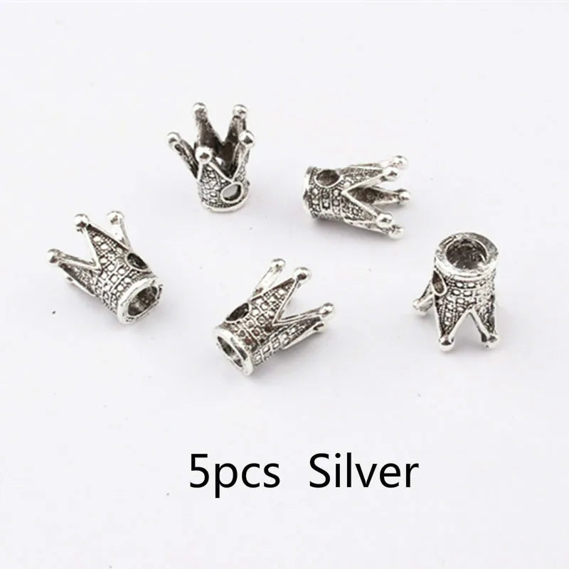 5 Pcs Antique Silver Hair Braid Dread Dreadlock Beads Cuffs Tuber Approx 8mm Inner Hole for Hair Styling Accessories Tool