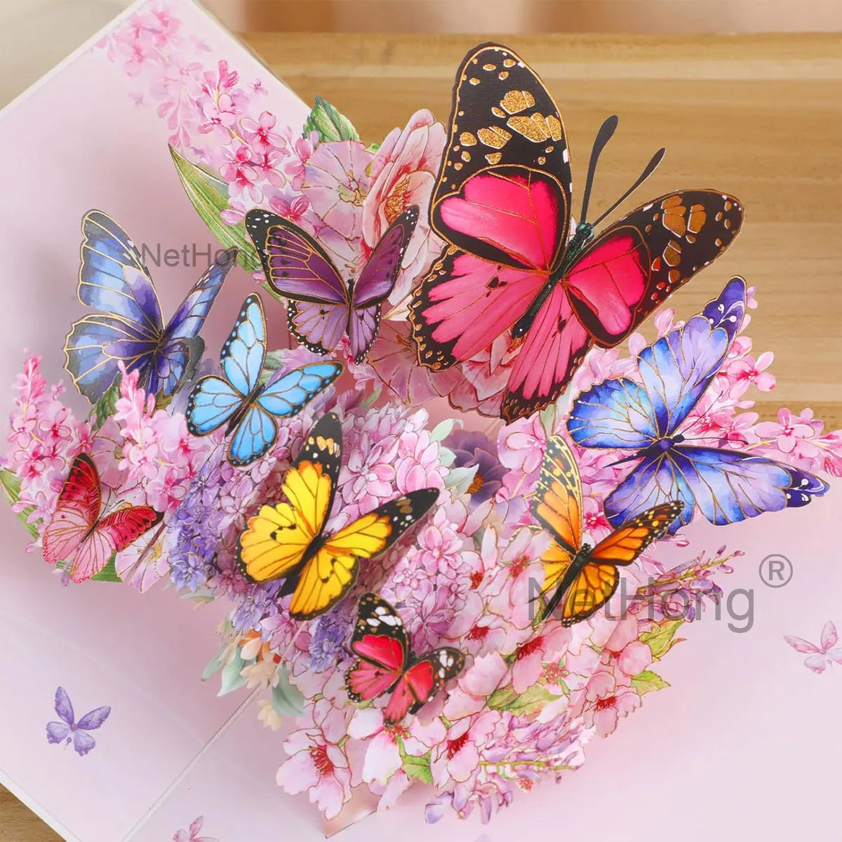 3D Butterfly Pop Up Greeting Cards Postcard For Valentine's Day, Mother, Anniversary, Wedding Invitation Greeting, Birthday Gift
