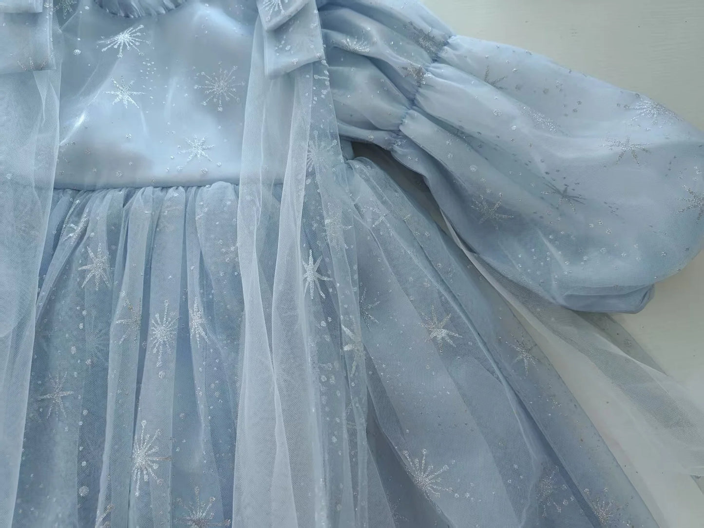 Girl's Elsa Frozen Princess Dress Long Sleeve Gown Elegant Costume for Baby Girl Birthday Party One-piece Dresses 3-9 Years Old