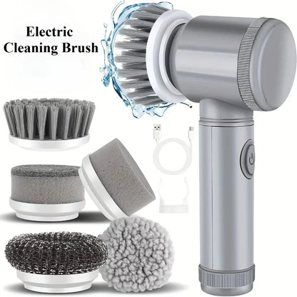 5-in-1 Electric Spin Scrubber Brush for Bathroom Tile Bathtub Sink, Power Scrubber with 5 Replaceable Brush Heads