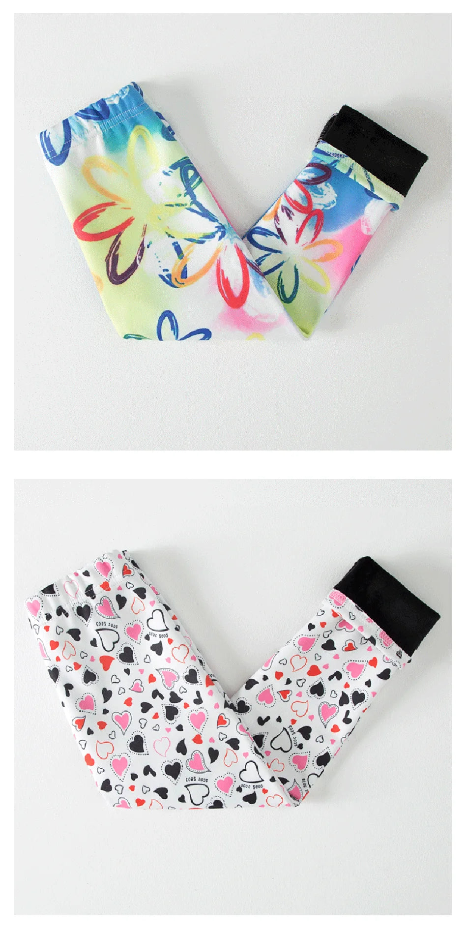 Girls Winter Leggings - Warm Plush Thickened Butterfly Print Pants for Kids