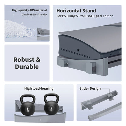 Horizontal Game Console Base Stand Holder Game Console Desk Stand Storage Rack Host Storage Rack for PS5/PS5 Slim