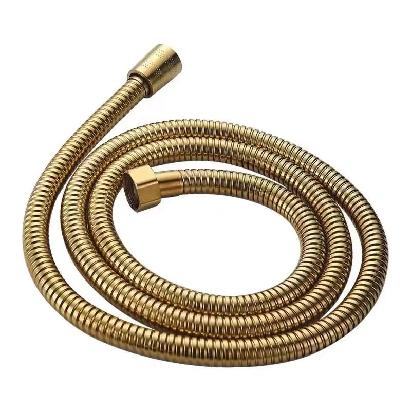 G1/2 " Flexible Brushed Gold Shower Hose 1.5m Antique Plumbing Hose Stainless Steel Gray Bathroom Water Head Shower head Pipe