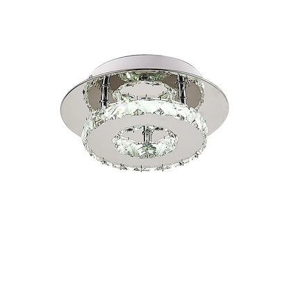 KOMORE Modern Small Crystal LED Ceiling Light, Square / Round for Office, Living Room, Bedroom, Kitchen, Hallway