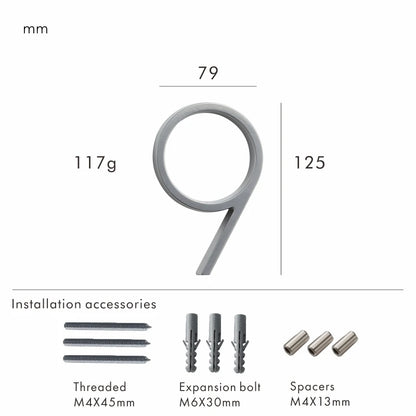 Nurlin 5 inchs 125mm Luxury Address Big House Numbers Modern Gold Black Silver Floating Signage Outdoor Digits Mailbox Sign