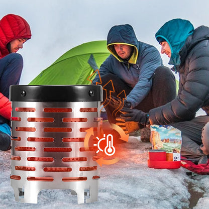 Mini Gas Heater Stove Stainless Steel Portable Warmer Heating Cover Camping Stove Warming Stove Hood for Outdoor Camping