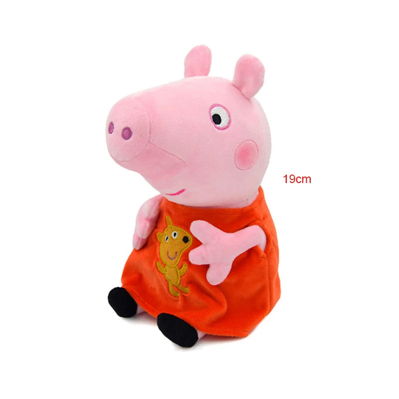 19CM Peppa Pig George Dad Mom Quality Best-selling Children's Cartoon Stuffed Doll Gift Toy Pigs Home Children's Room Decoration