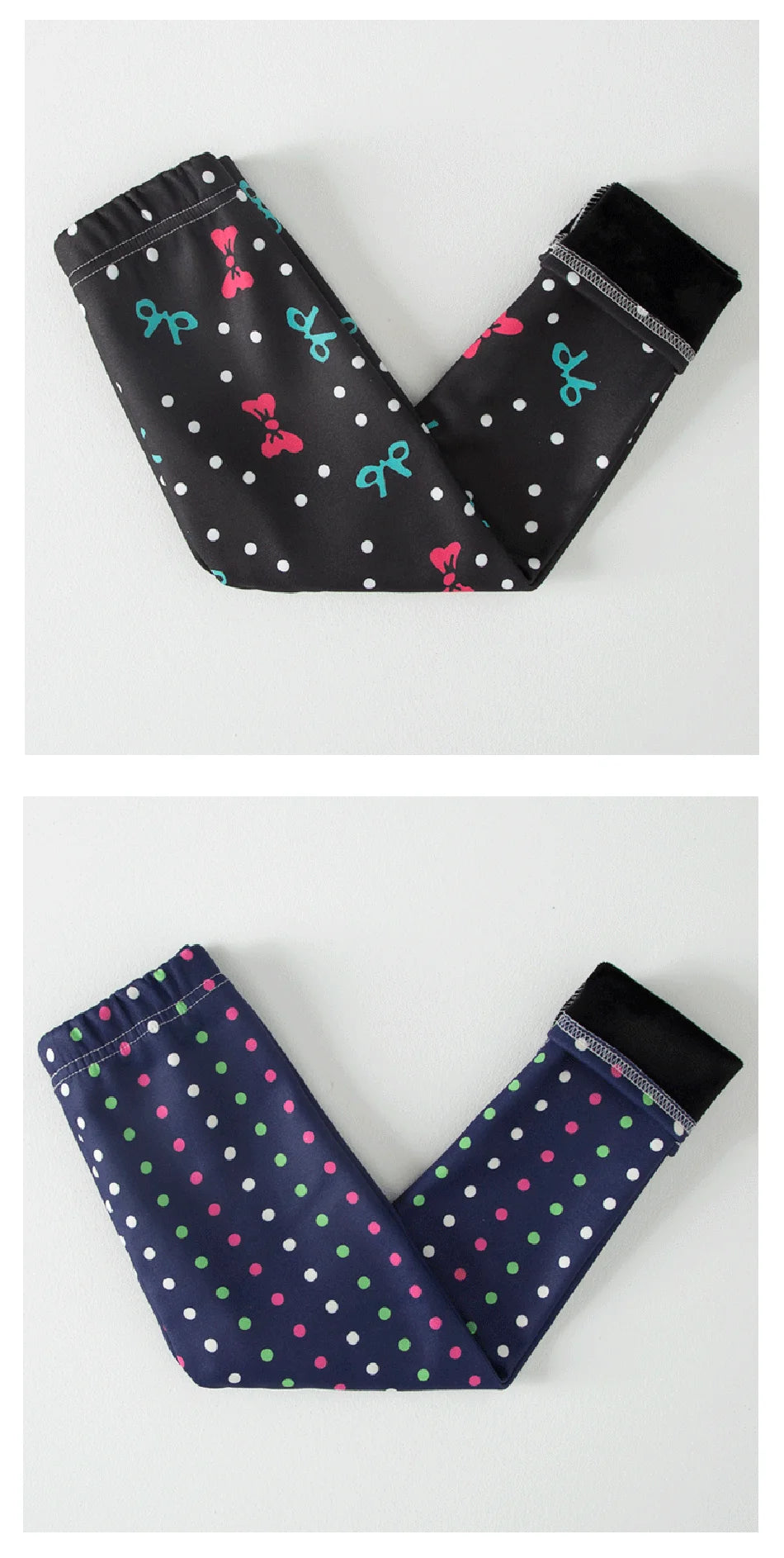 Girls Winter Leggings - Warm Plush Thickened Butterfly Print Pants for Kids