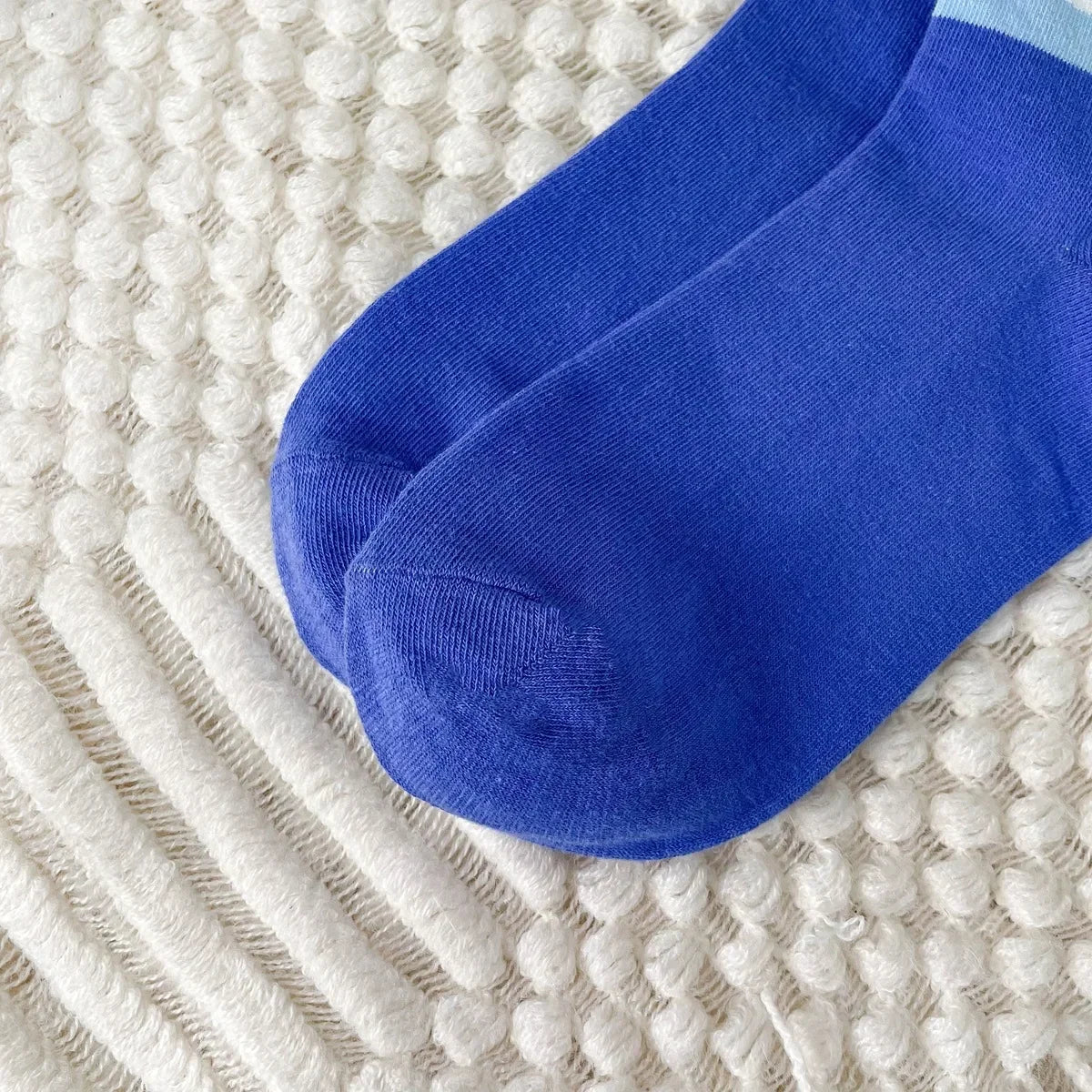 1pair Miniso Cinnamoroll Cartoon socks girl's blue combed cotton mid-tube stockings cute sanrio puppy stockings